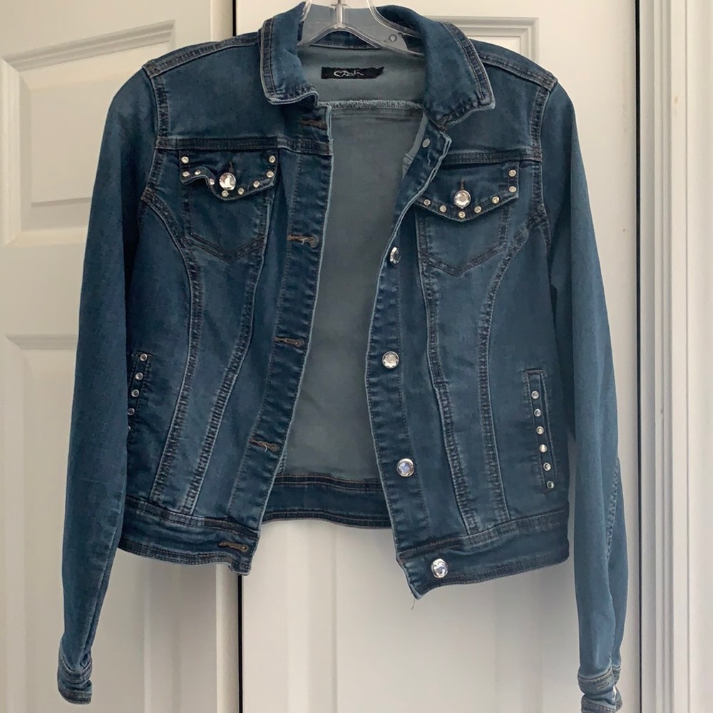 EUC Jeweled Jean Jacket